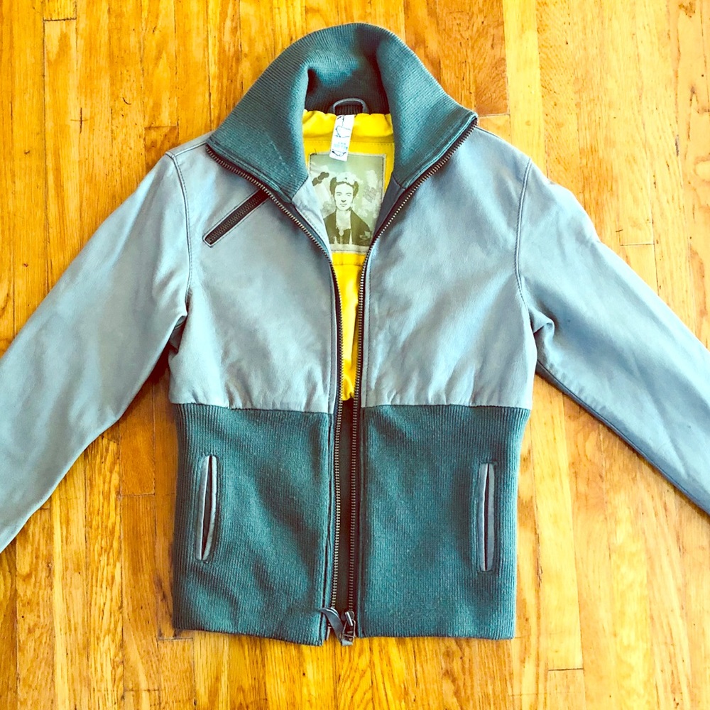 Skunkfunk leather vintage jacket. Lined and fitted